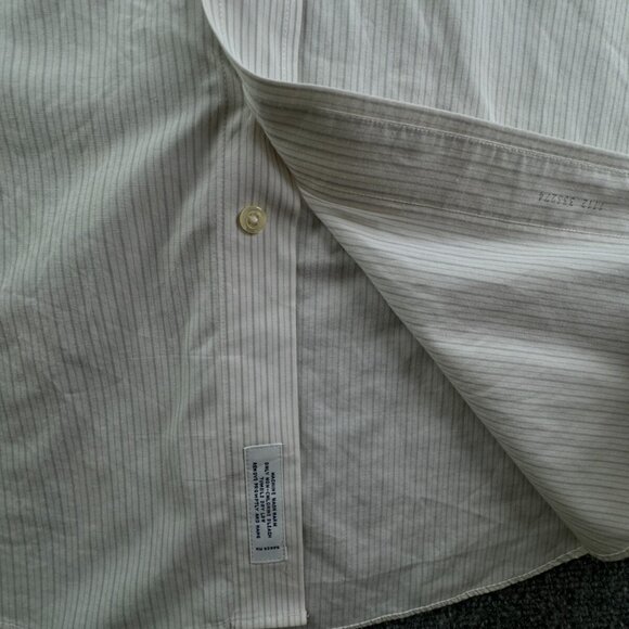Brooks Brothers 16.5 32 Striped Ivory Gray Slim Fit Point Non Iron Button Up - Picture 11 of 16